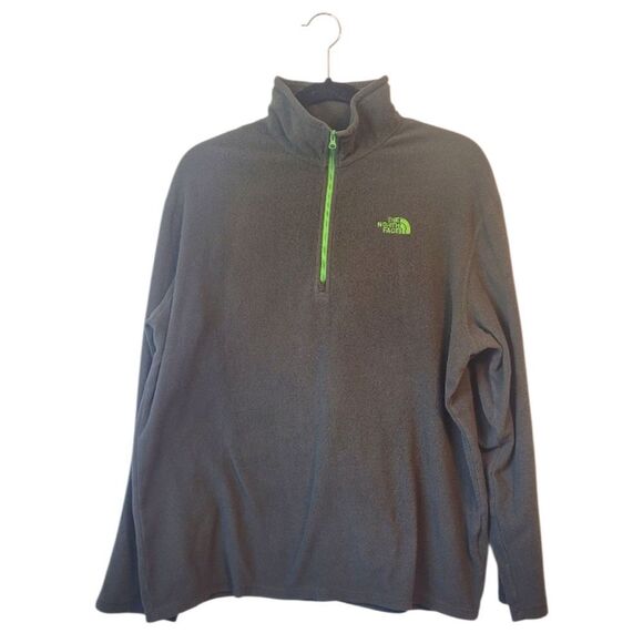The North Face Men's Olive Green Fleece Quarter Zip Size L - Picture 1 of 6